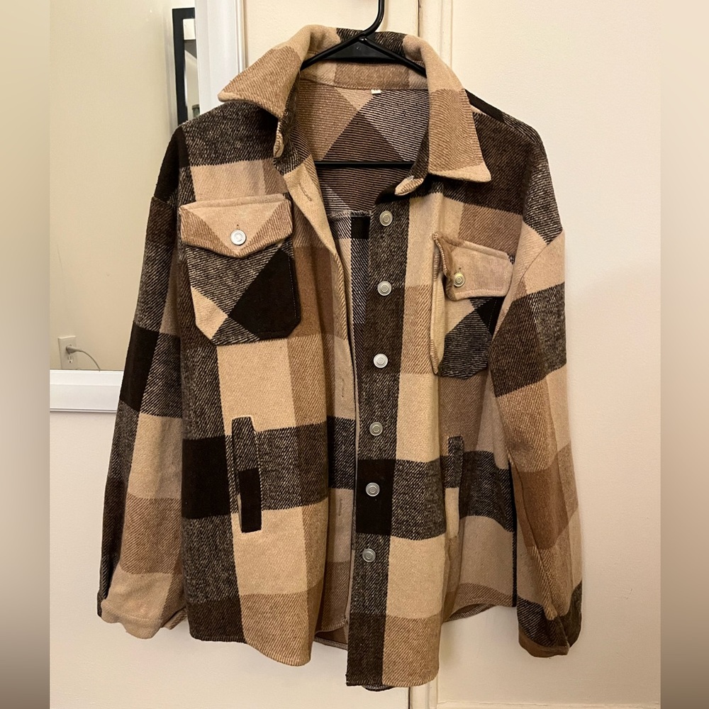 Brown plaid shacket